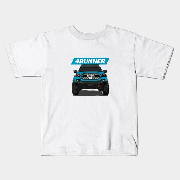 4Runner Toyota Front View - Blue Kids T-Shirt by 4x4 Sketch